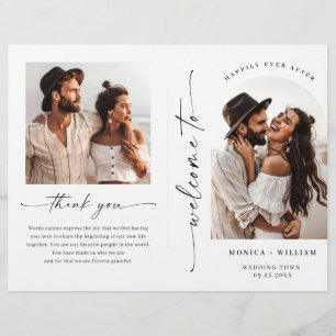 Elegant Minimalist Photo Wedding Ceremony Program