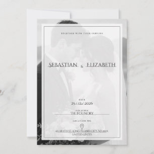 Elegant Minimalist Photo Wedding Invitation