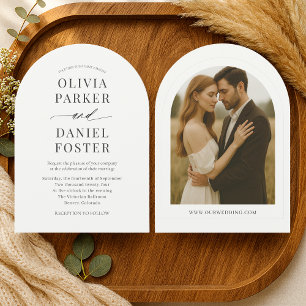 Elegant Minimalist Photo Wedding Invitation