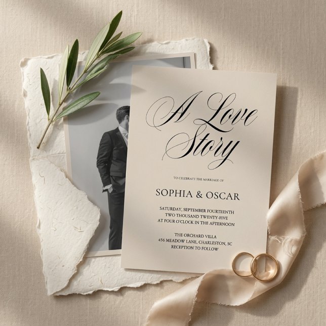  Elegant Minimalist Photo Wedding  Invitation (Creator Uploaded)