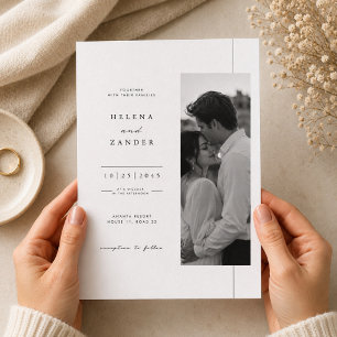 Elegant Minimalist Photo Wedding Invitation