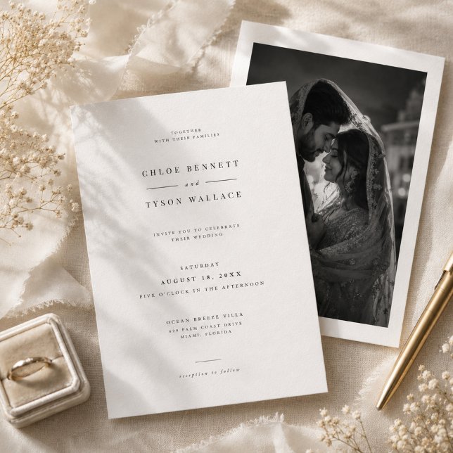 Elegant Minimalist Photo Wedding Invitation (Creator Uploaded)