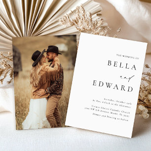 Elegant Minimalist Photo Wedding Invitation