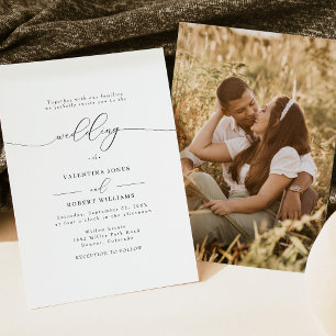 Elegant Minimalist Photo Wedding Invitation