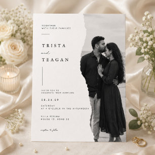 Elegant Minimalist Photo Wedding Invitation Design
