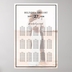 Elegant Minimalist Photo Wedding Seating Chart