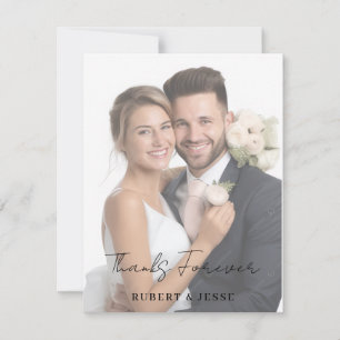 Elegant Minimalist Photo Wedding Thank You Card