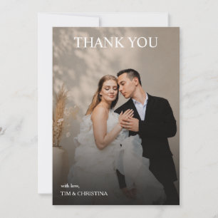 Elegant Minimalist Photo Wedding Thank You Card