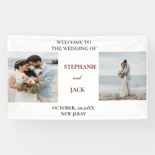 Elegant Minimalist Photo Wedding Welcome Banner