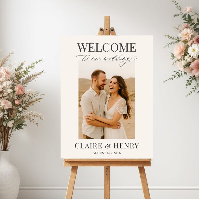 Elegant Minimalist Photo Wedding Welcome  Poster (Creator Uploaded)