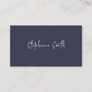 Elegant Minimalist Photographer Luxe Modern Blue Business Card