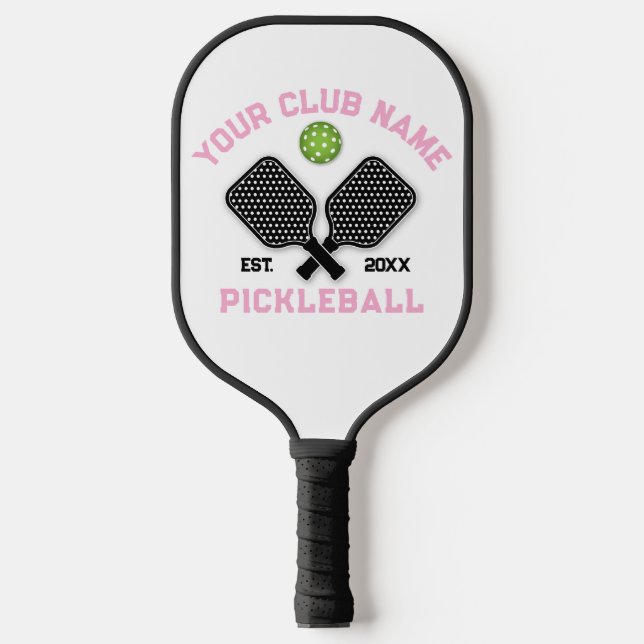 Elegant Minimalist Pickleball Monogram Design Paddle (Front)