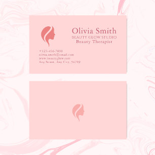 Elegant Minimalist Pink Beauty Professional Business Card