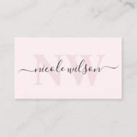Elegant minimalist pink monogram name 