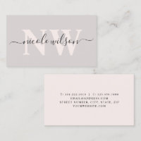 Elegant minimalist pink monogram name 