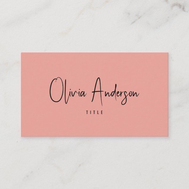 Elegant Minimalist Pink Neutral Boho Chic Modern Business Card (Front)