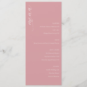 Elegant Minimalist Pink Serif Menu
