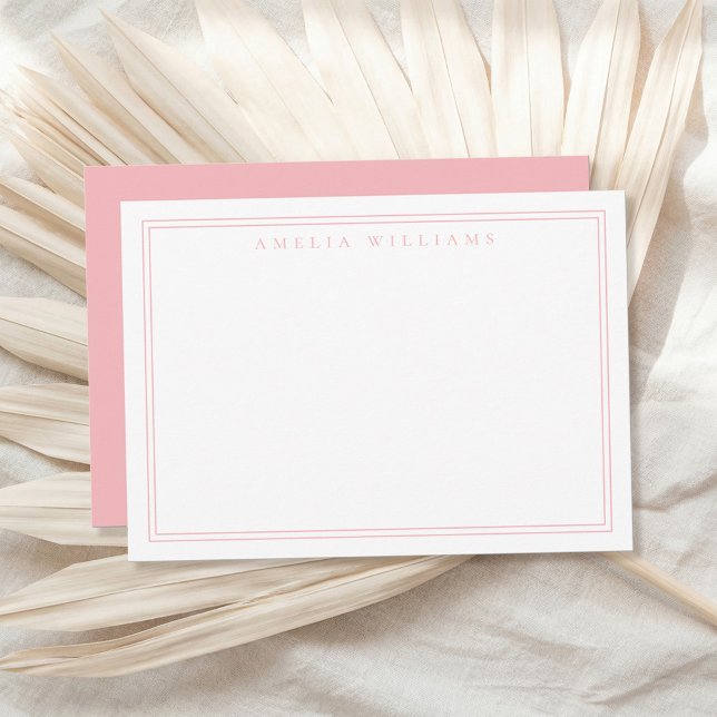 Elegant Minimalist Pink Two Border Card (Creator Uploaded)