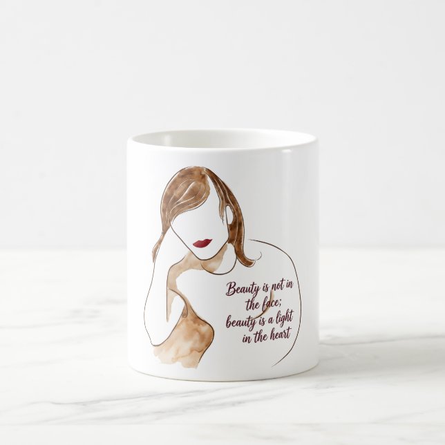 Elegant Minimalist Portrait with Quote Coffee Mug (Center)