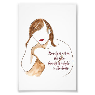 Elegant Minimalist Portrait with Quote Photo Print