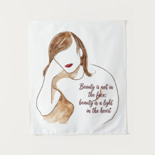 Elegant Minimalist Portrait with Quote Tapestry