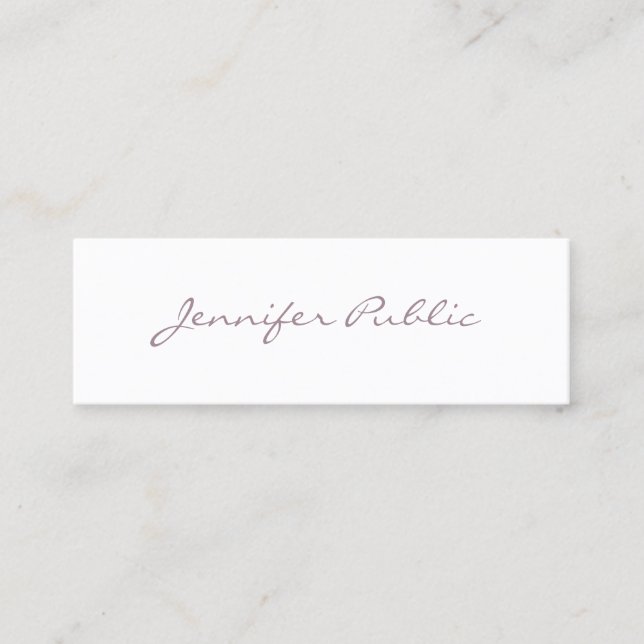 Elegant Minimalist Professional Modern Chic Plain Mini Business Card (Front)