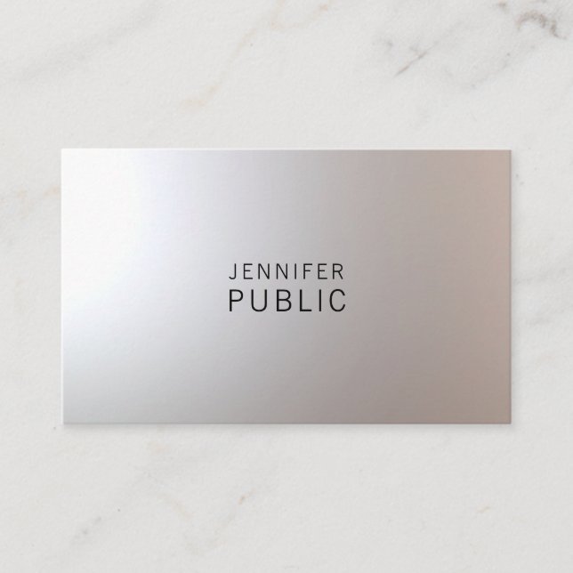 Elegant Minimalist Professional Modern Nice Plain Business Card (Front)