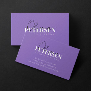 Elegant Minimalist Purple Trendy Eye Lashes Brows Business Card