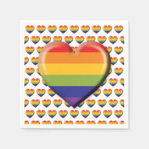 Elegant Minimalist Rainbow Heart Design Napkin
