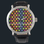 Elegant Minimalist Rainbow Heart Design Watch<br><div class="desc">Elegant Minimalist Rainbow Heart Design for Everyone</div>