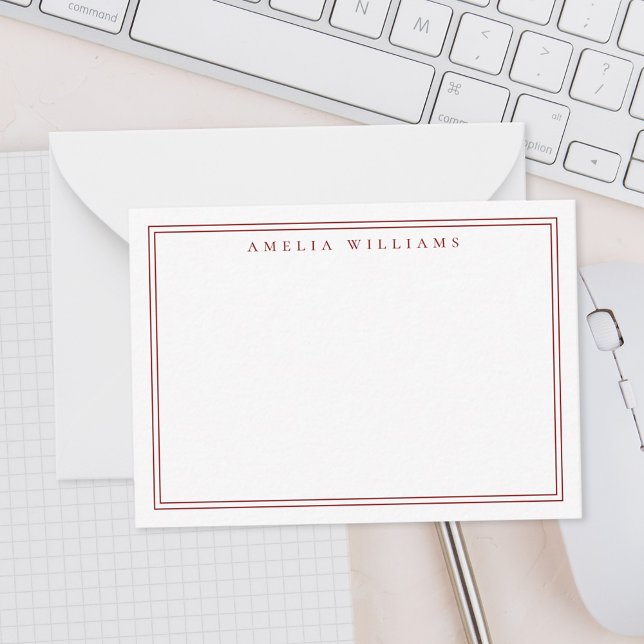 Elegant Minimalist Red Two Border Card (Creator Uploaded)