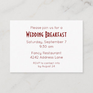 Elegant Minimalist Red Wedding Event Invitation