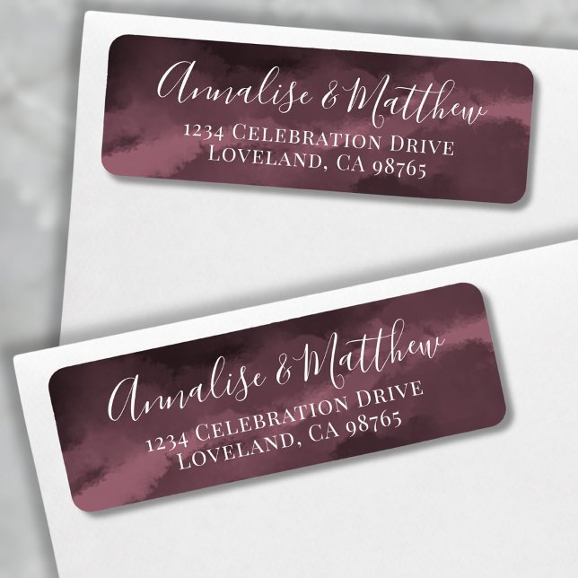 Elegant Minimalist Red Wedding Return Address (Elegant Minimalist Red Wedding Return Address label)