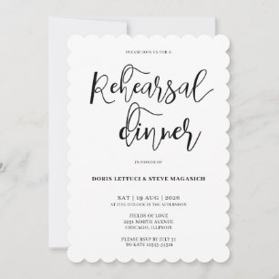 Elegant Minimalist Rehearsal Dinner Invitation