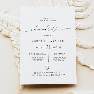 Elegant Minimalist Rehearsal Dinner Invitation