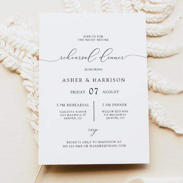 Elegant Minimalist Rehearsal Dinner Invitation (Creator Uploaded)