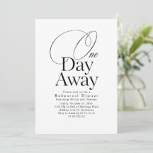 Elegant Minimalist Rehearsal Dinner One Day Away