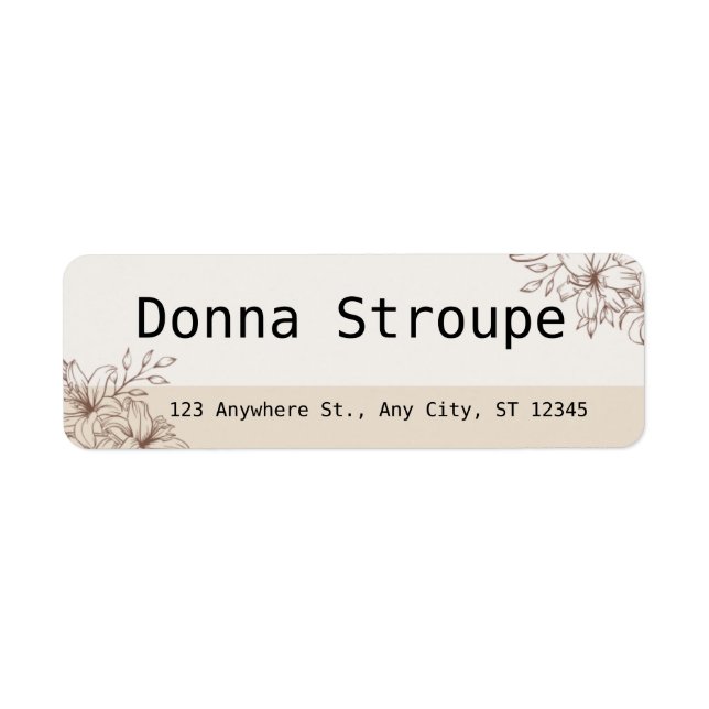 Elegant minimalist return address label (Front)