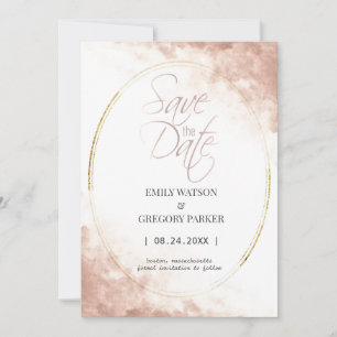 Elegant minimalist rose gold save the date