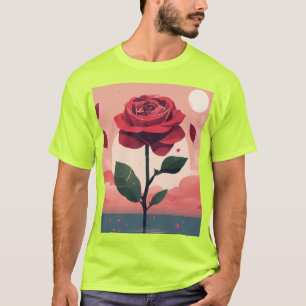 Elegant Minimalist Rose T-Shirt Designs