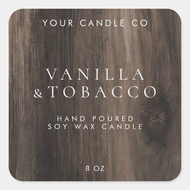Elegant Minimalist Rustic Candle Label (Front)