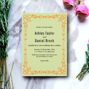 Elegant Minimalist Sage Green Chic Floral Wedding Invitation