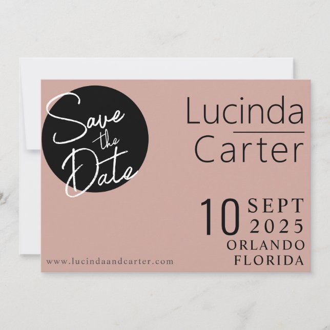 Elegant, minimalist Save the Date card (Front)