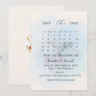Elegant Minimalist Save the Date Wedding Invitatio Invitation