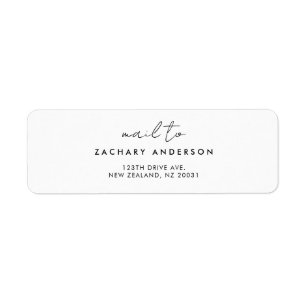Elegant Minimalist Script Address Label