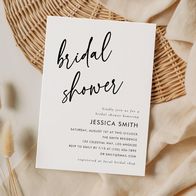 Elegant Minimalist Script Bridal Shower Invitation (Creator Uploaded)