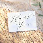 Elegant Minimalist Script Calligraphy Thank You<br><div class="desc">An elegant thank-you card to match any event. The front of the card features "Thank You" in script calligraphy. The cards reverse to a custom thank-you message that can be edited or deleted according to your needs. Visit our store for more designs.</div>