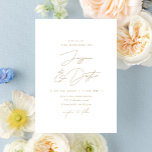 Elegant Minimalist Script Gold Wedding Invitation<br><div class="desc">Completely customisable,  this simply stylish wedding invitation features a minimalist aesthetic with a combination of elegant fonts.</div>
