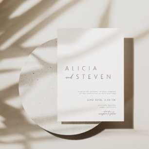 Elegant Minimalist Script Modern Wedding Invitation