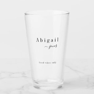 Elegant Minimalist Script Name Personalised Glass